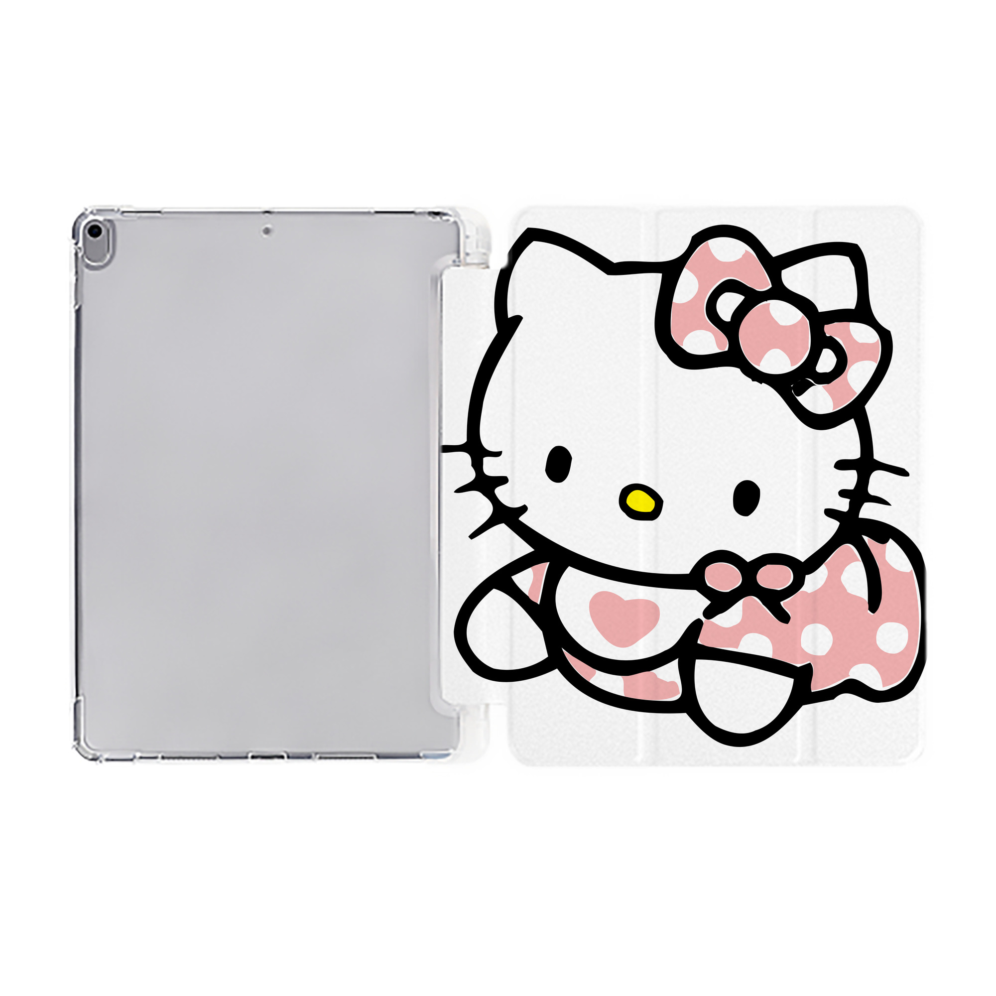 （画像用） Hello Kitty ハローキティ IPad ケース ペン収納付き 三つ折りスタンド PUレザー×シリコン 対応機種9.5/10.5/10.9インチ
